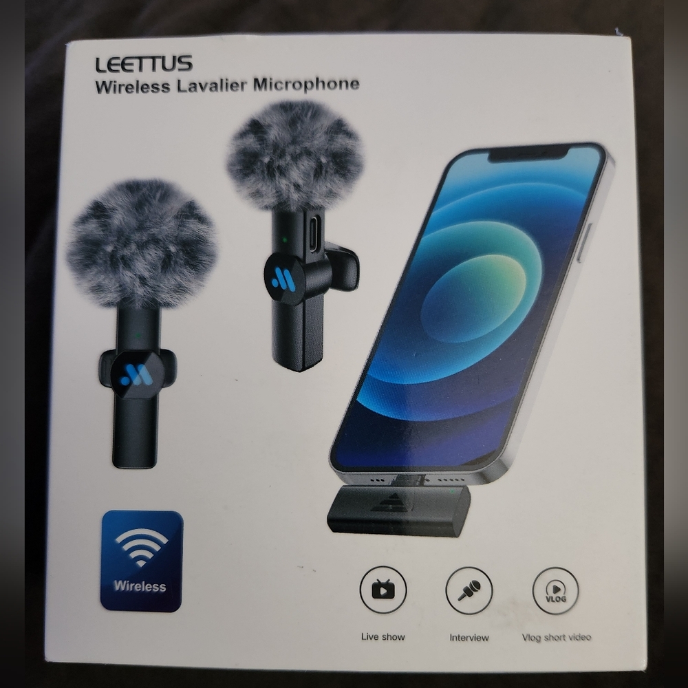 new leettus wireless lavalier microphone (2pk)